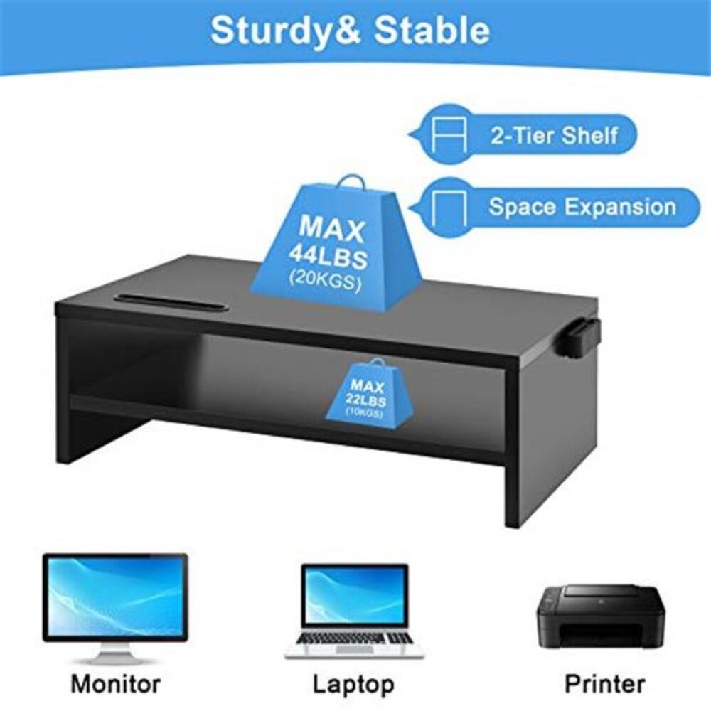 Monitor Stand Riser 16 Inch Desktop Organizer 2Tier Laptop Computer Screen ShelF - Picture 5 of 12